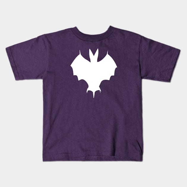 Simple Silhouette Of A Halloween Bat White Kids T-Shirt by taiche